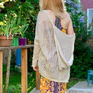 Beige Mesh Cardigan